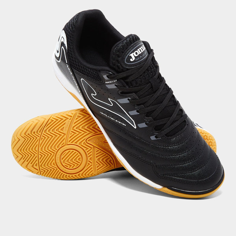 Chuteira Futsal Joma Maxima Unissex - Preto+Branco