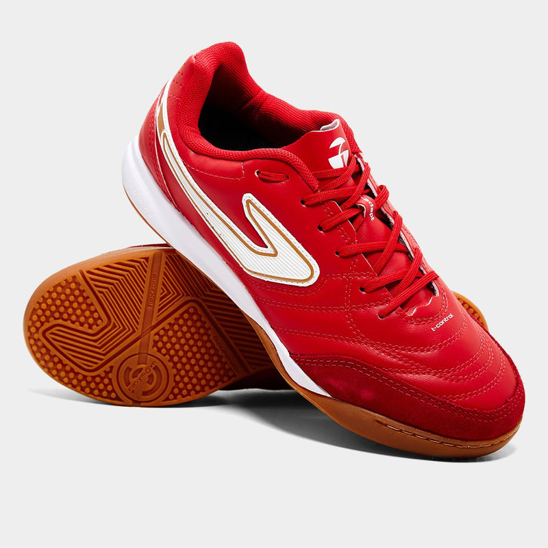 Chuteira Futsal Topper Maestro Club V Prisma Unissex - Vermelho+Branco