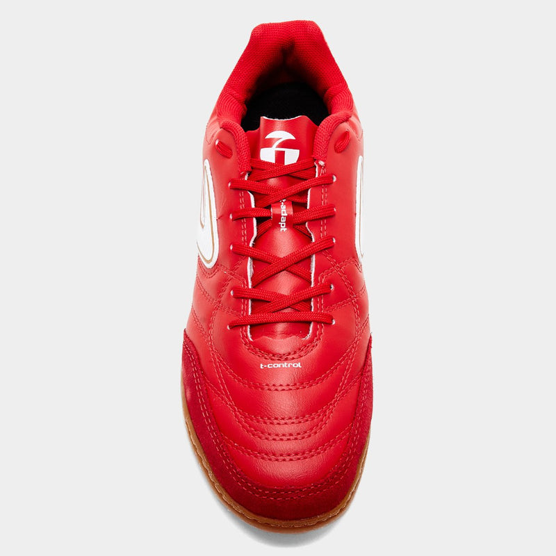 Chuteira Futsal Topper Maestro Club V Prisma Unissex - Vermelho+Branco